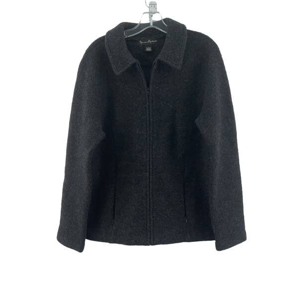 Mercer & Madison Women's Gray Wool Winter Zip Up Jacket Size L Preowned - Picture 1 of 4